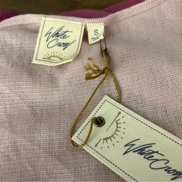 NWT White crow Pink Ombre Lace Hem Tank Top S - Picture 6 of 10